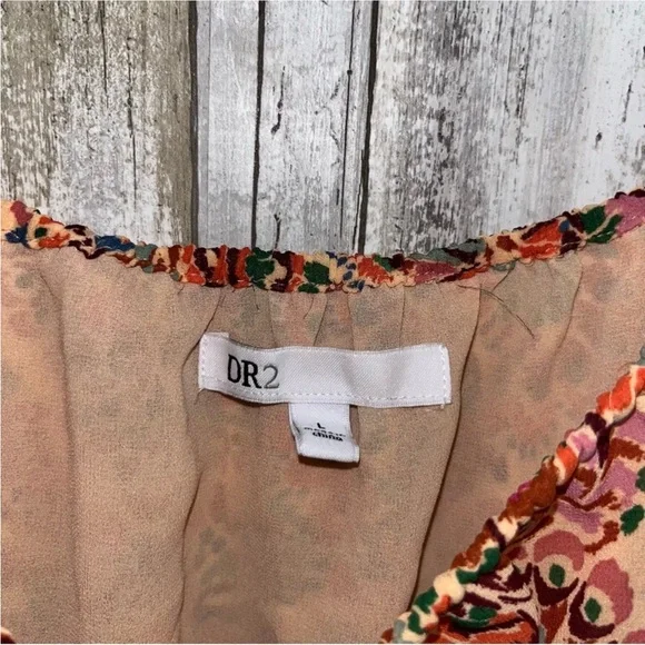 DR2 Orange Smocked Floral Blouse - Picture 7 of 7